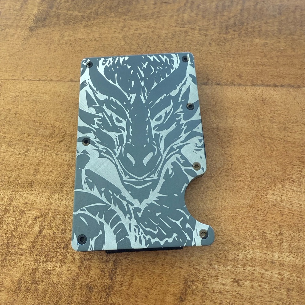 Dragon Engraved Metal Wallet